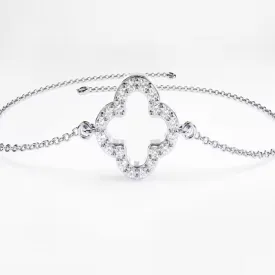 0.18CTW Natural Diamond Clover Bracelet