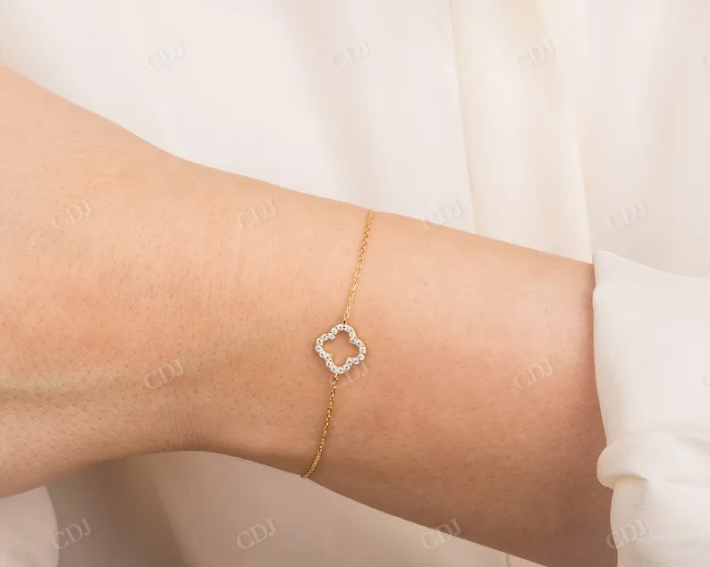 0.18CTW Natural Diamond Clover Bracelet