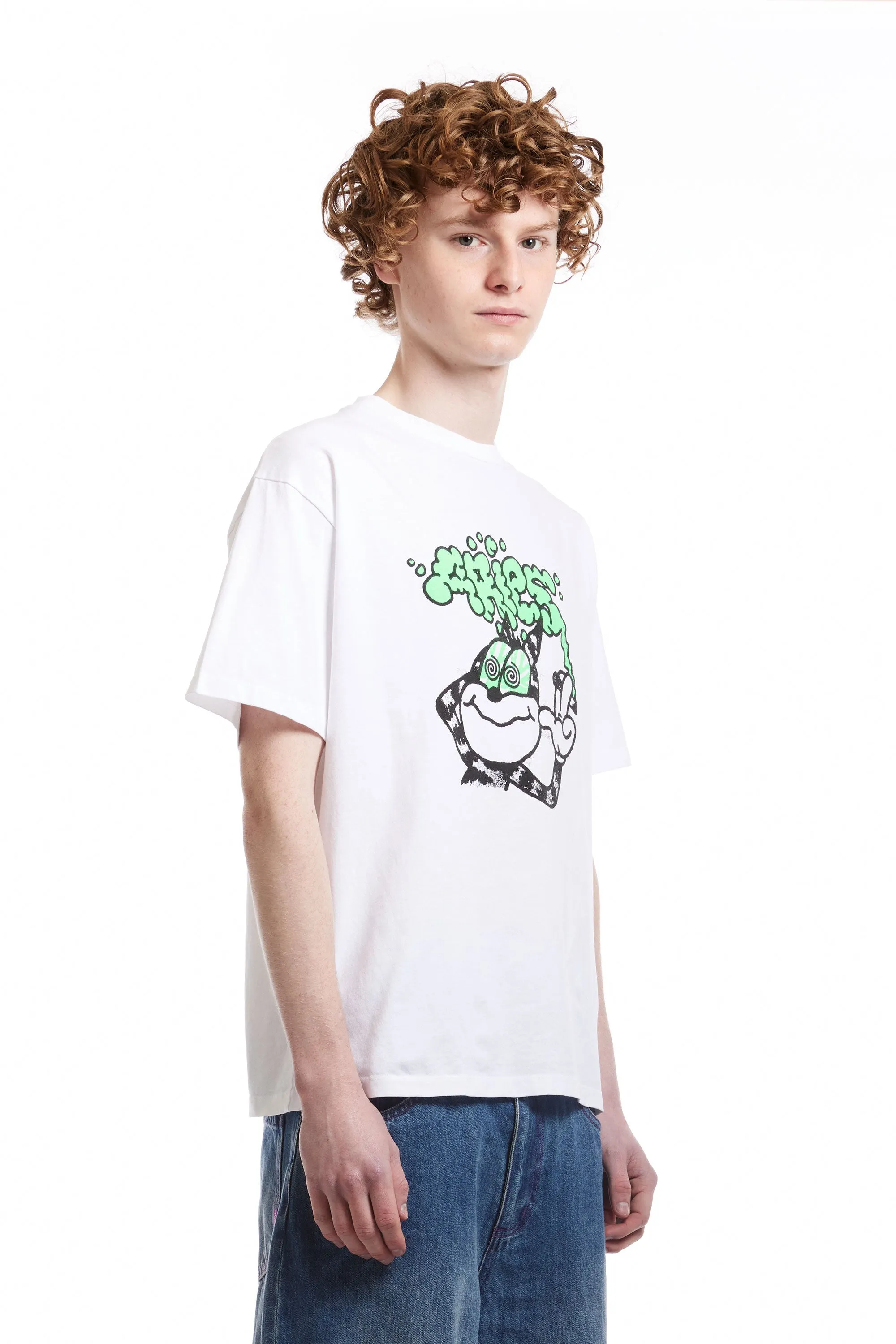 ARIES - STONED CAT SS TEE WHITE