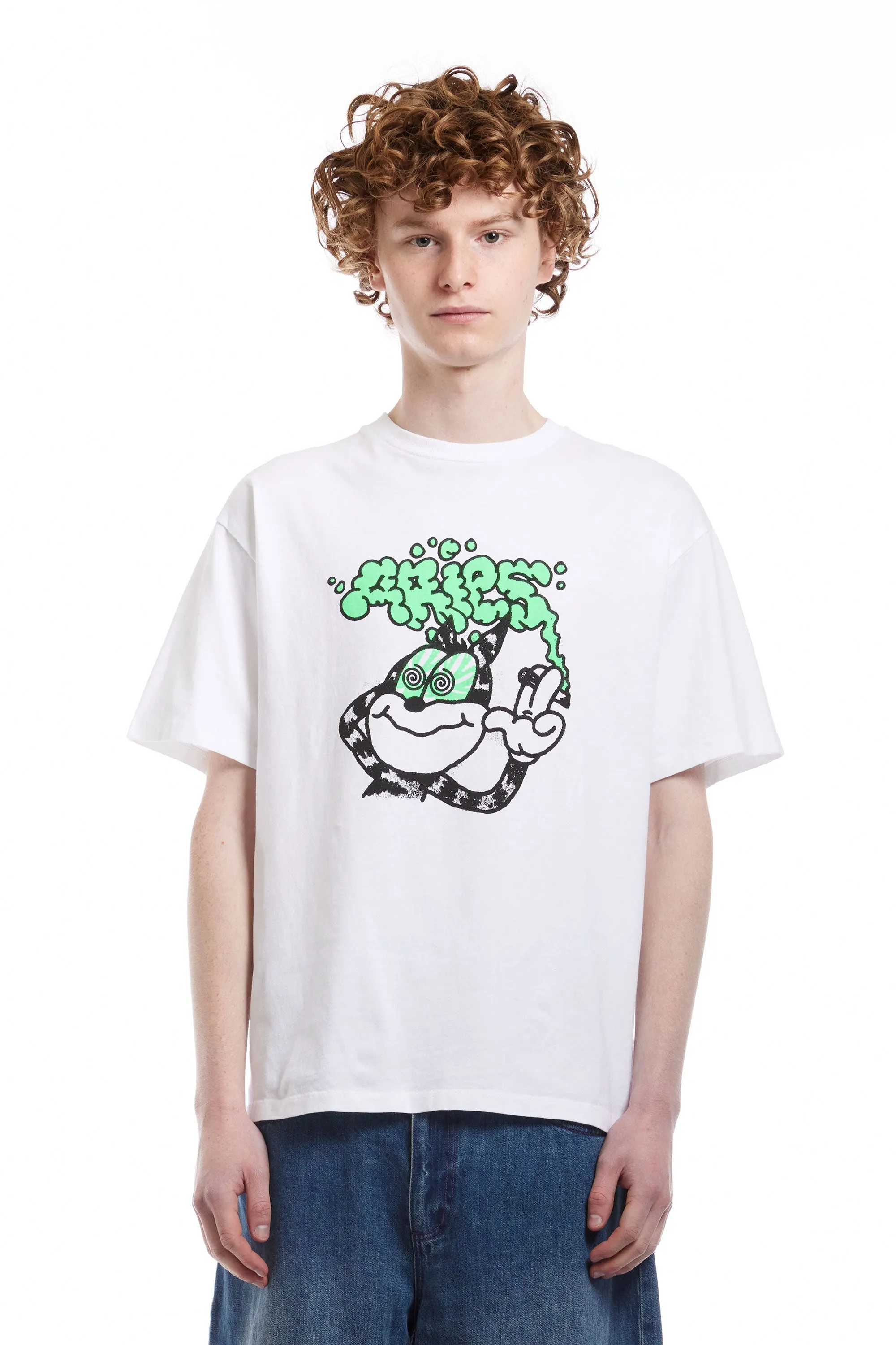 ARIES - STONED CAT SS TEE WHITE