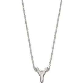 Beginnings Y Initial Plain Necklace - Silver