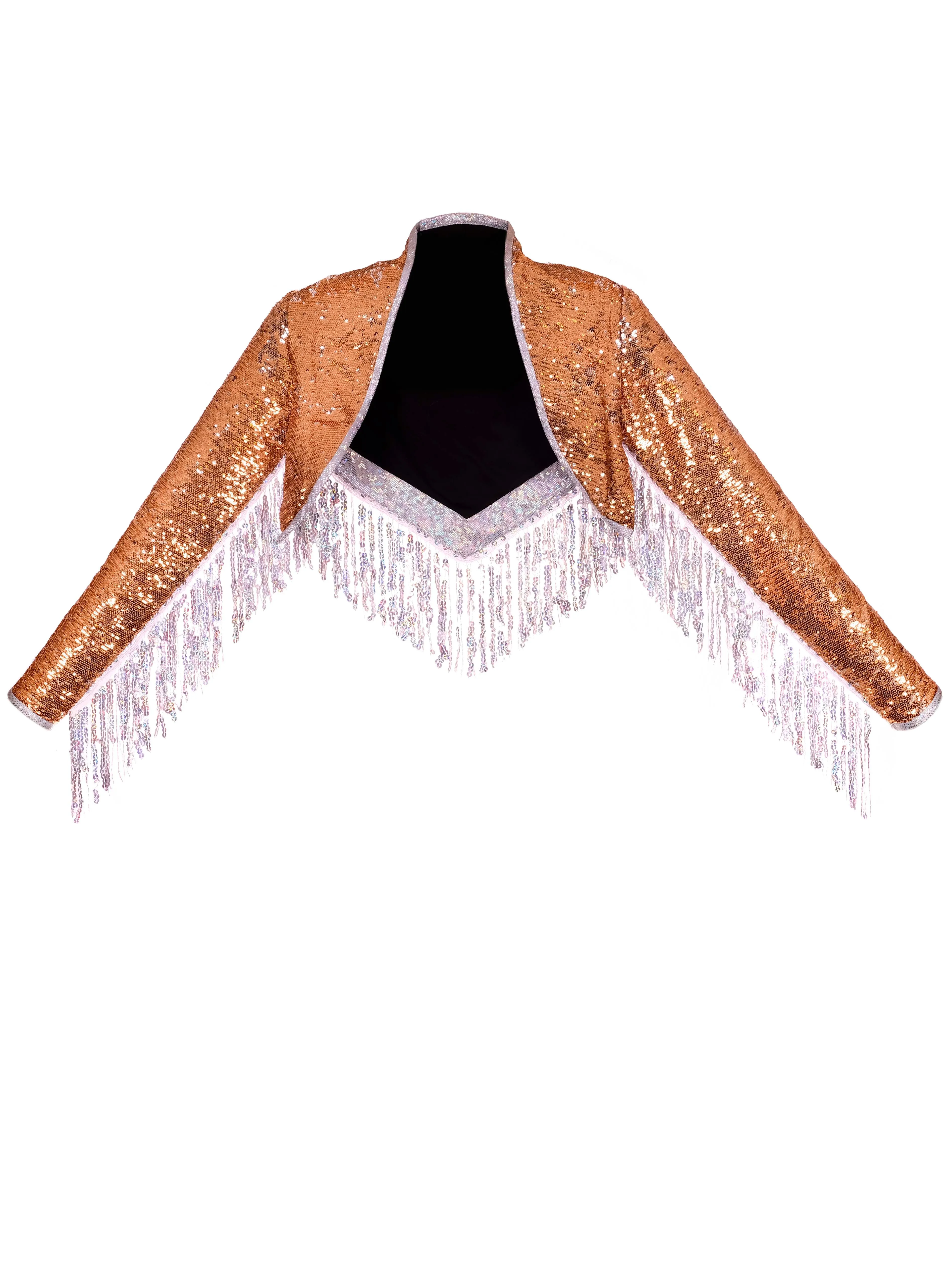 Disco Queen | Gold & Silver | Sequin Fringe Bolero