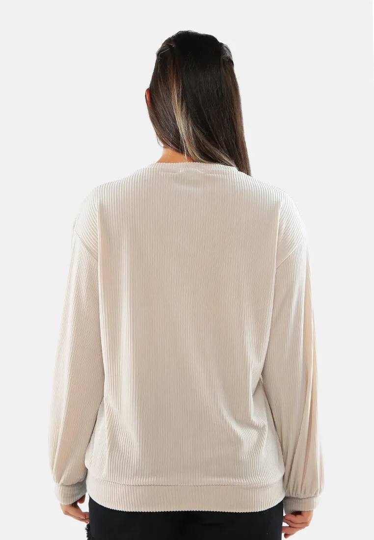 Drop Shoulder Corduroy Top