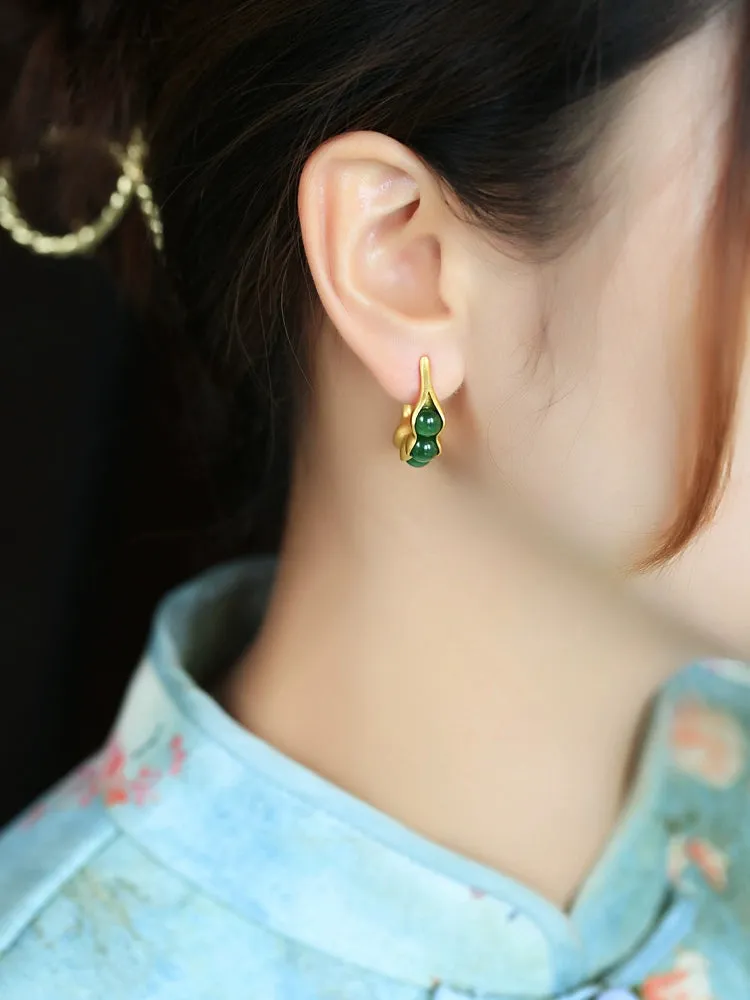 Jade Earrings: Lucky Pea