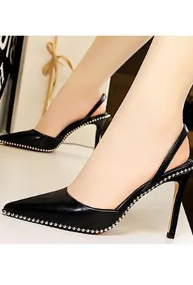 KASSY - SLING BACK STUD PUMPS HEELS