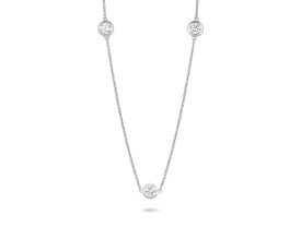 Lab-Grown Diamond ¾ct. tw. Round Brilliant Bezel Station Pendant | White