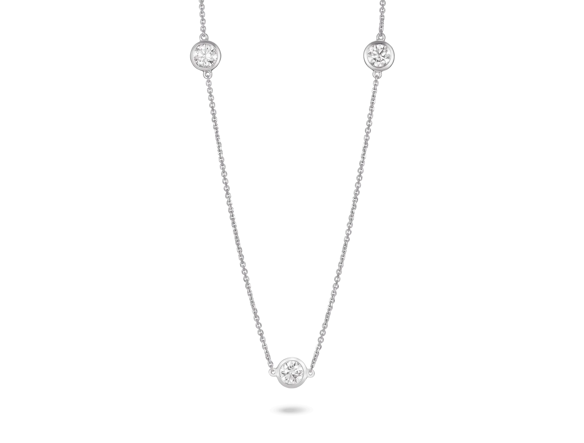 Lab-Grown Diamond ¾ct. tw. Round Brilliant Bezel Station Pendant | White