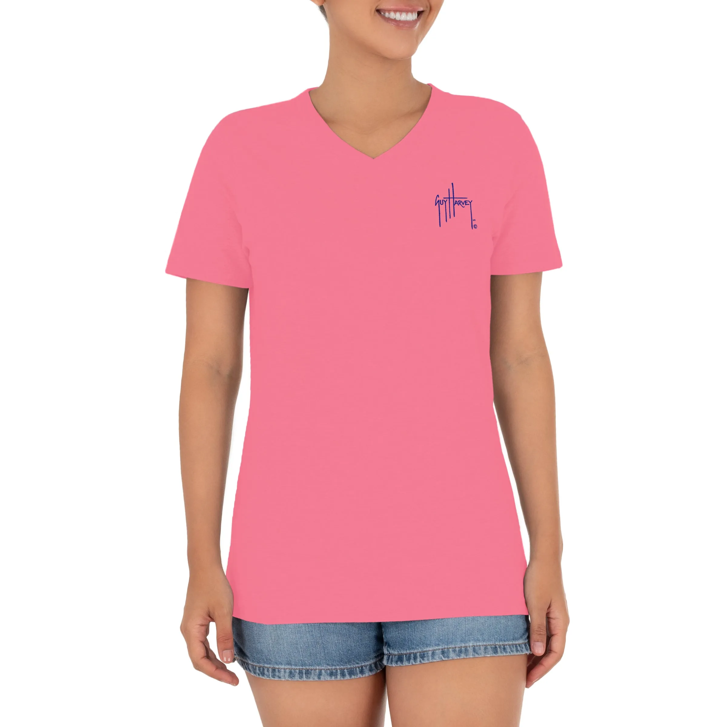 Ladies Marlin Runner Short Sleeve V-Neck T-Shirt