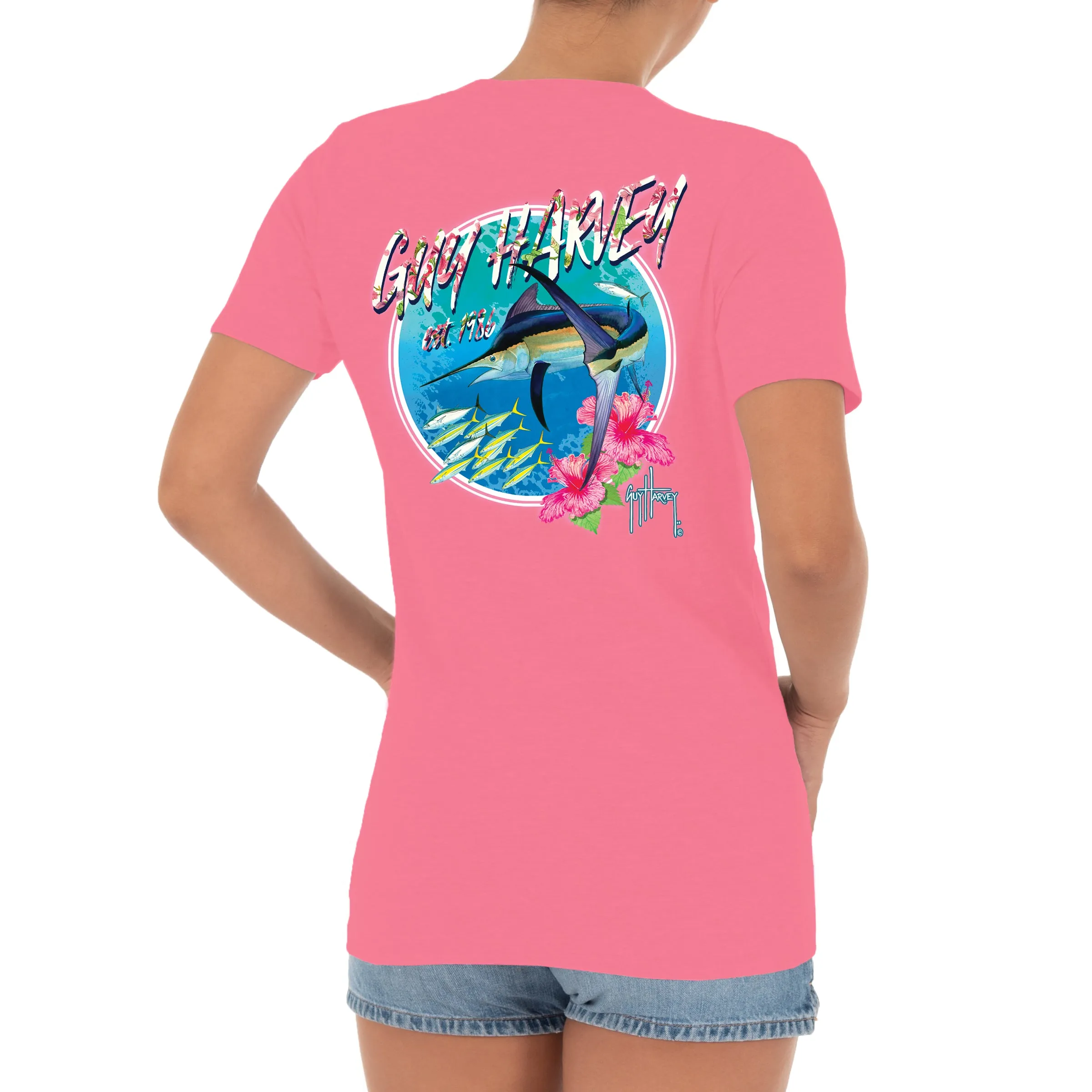 Ladies Marlin Runner Short Sleeve V-Neck T-Shirt