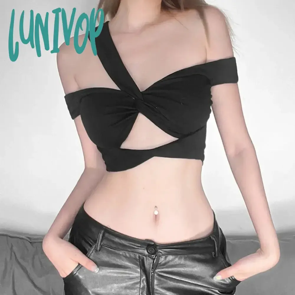 Lunivop Dark Academic Sleeveless Y2k Crop Top Women Sexy Sleeveless Short Tops Ladies Vest Tank Top Women's Tube Top Female Black White