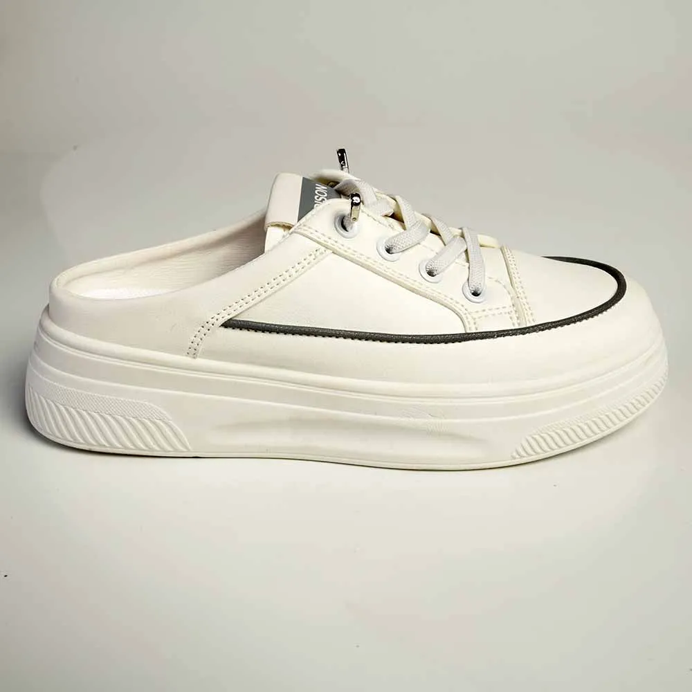 Madison Theodora - Ladies Slip on Platform Sneaker - White