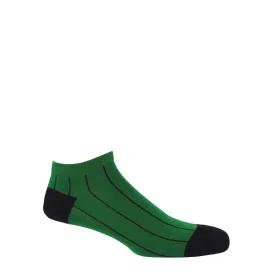 Pin Stripe Men's Trainer Socks - Green