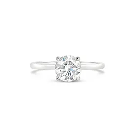 Solitaire Engagement Ring with Hidden Halo