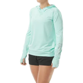 TYR Womens SunDefense Mint Hooded  Long Sleeve Shirt